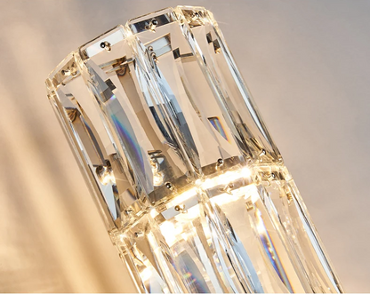 Crystal Luxe LED Wall Light – Stainless Steel Wall Lamp with Clear Glass Shade | Contemporary Ambient Lighting | Elegant Interior Feature