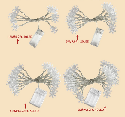 FrostLume LED Snowflake String Lights – Festive Decorative Lighting for Indoor & Outdoor Use