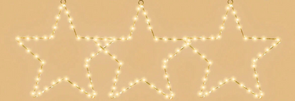 StellaLicht Christmas Window Star Lights – Set of 3 LED Stars with 8 Lighting Modes for Indoor & Outdoor Decoration