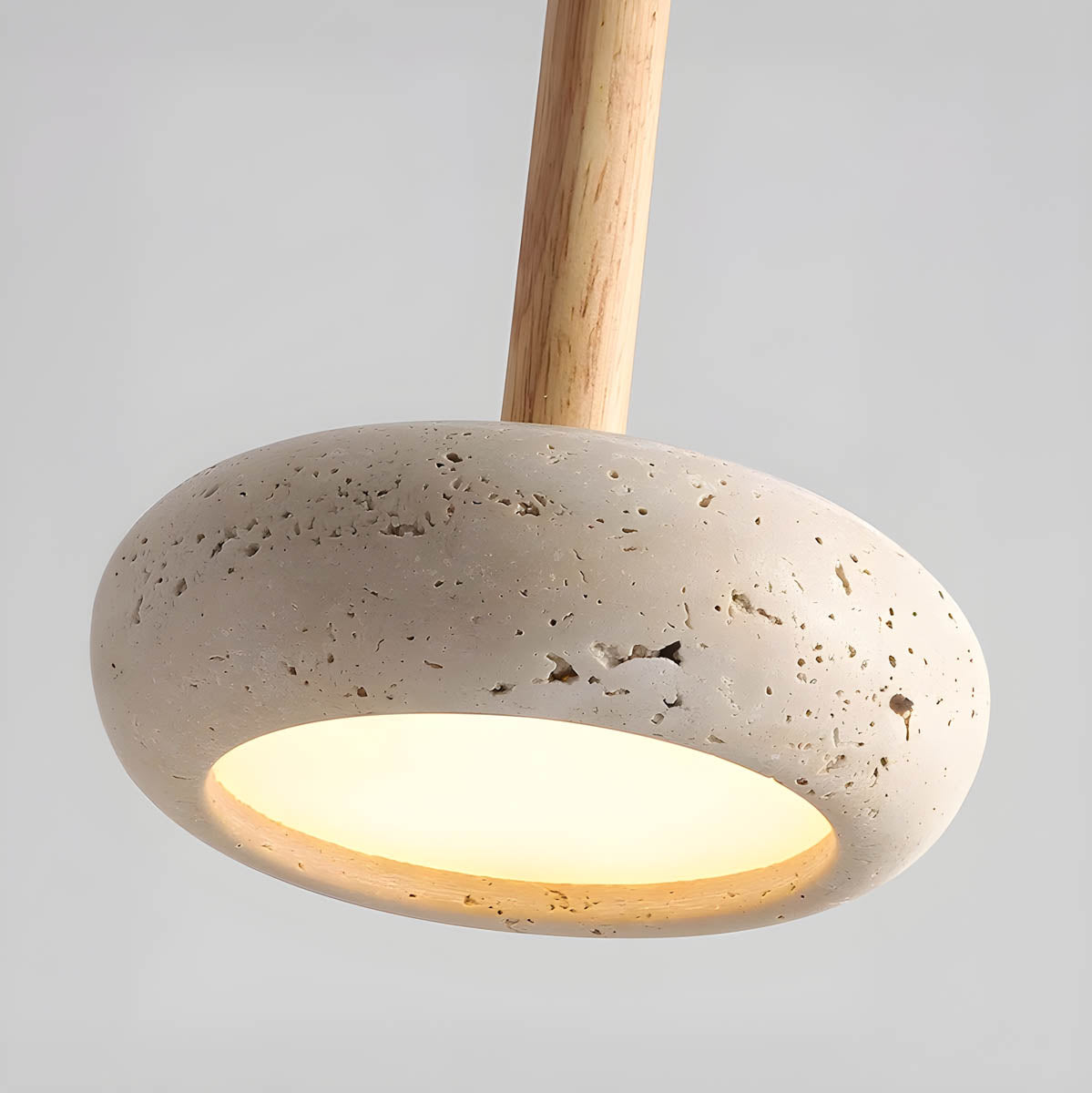 OSHIRA Travertine Pendant Light – Wabi-Sabi Natural Stone Hanging Lamp | Minimalist Japandi Ceiling Lighting