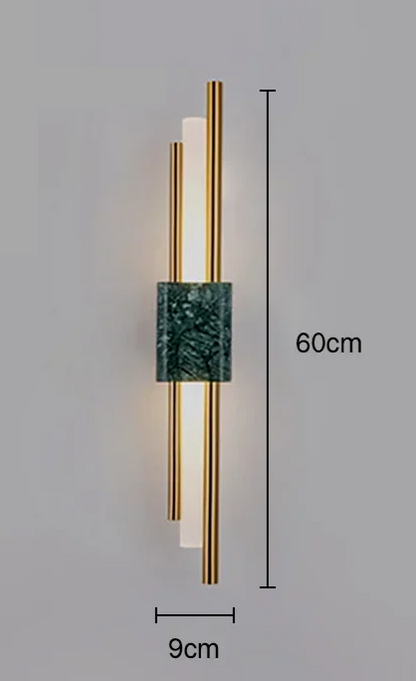 Marble LED Wall Light with Gold & Black Finish – Modern Luxury Wall Sconce | Elegant Ambient Interior Lighting