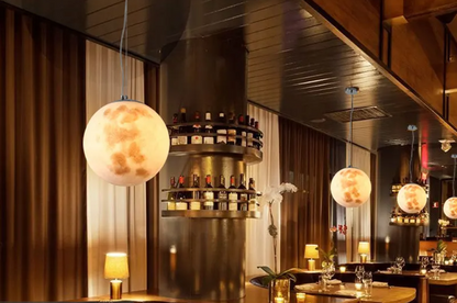 Moonlight Halo LED Pendant Light – Scandinavian Designer Ceiling Lamp | Contemporary Ambient Lighting | Statement Interior Feature
