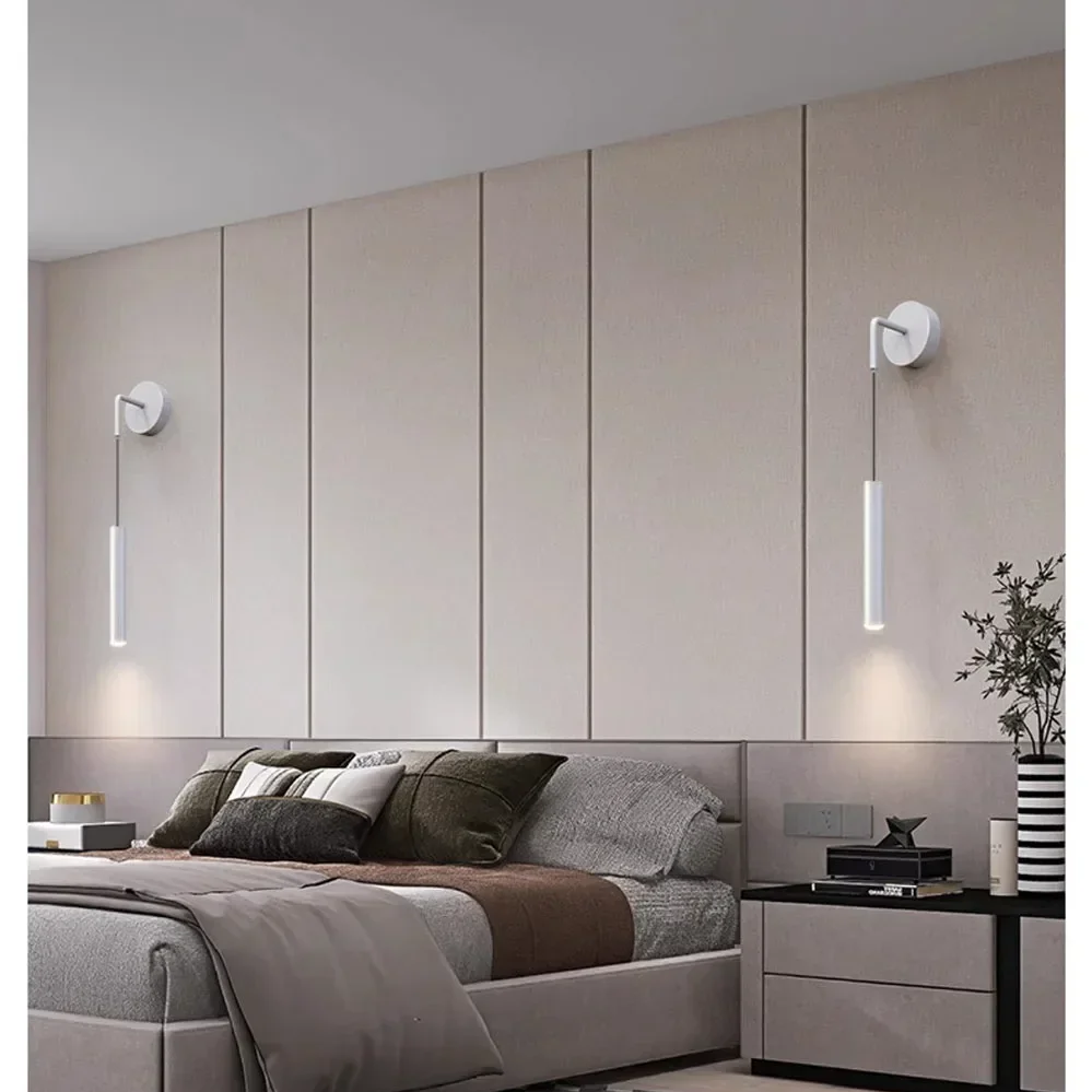 Modern Aluminium LED Wall Light – Minimalist Bedside Reading Sconce | Contemporary Ambient Lighting