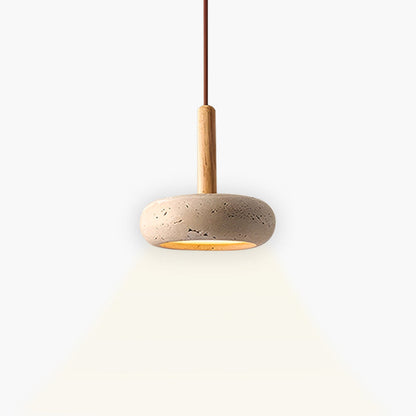 OSHIRA Travertine Pendant Light – Wabi-Sabi Natural Stone Hanging Lamp | Minimalist Japandi Ceiling Lighting