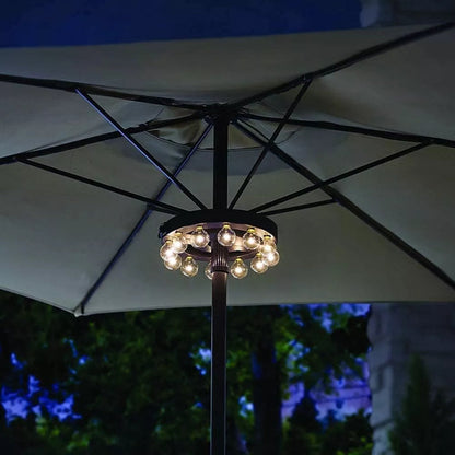 Glanzschirm| Elegante und vielseitige Sonnenschirmlampe-Leuchtezauber