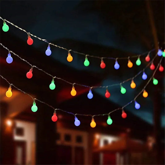 Multicolour LED Globe String Lights – IP44 Waterproof Outdoor Christmas Lights for Gardens, Parties, Weddings & Holiday Decorations