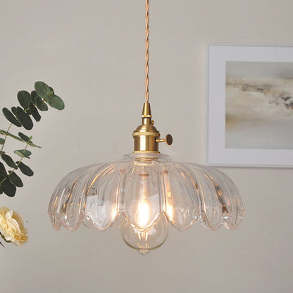 Fioréva Glass Pendant Light – Vintage Floral Bubble Chandelier | Elegant Retro Ceiling Lighting