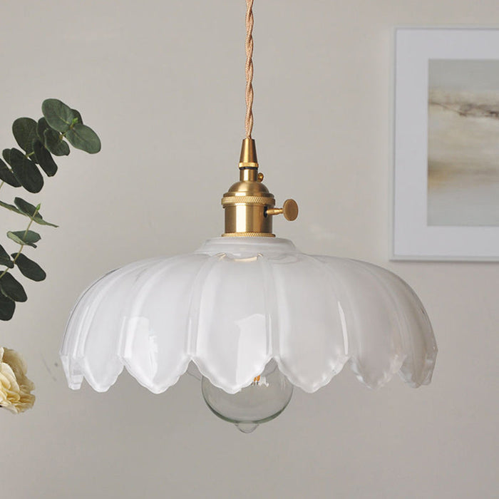 Fioréva Glass Pendant Light – Vintage Floral Bubble Chandelier | Elegant Retro Ceiling Lighting