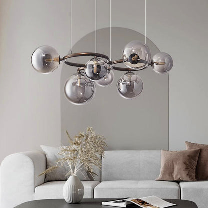 HaloRinga Pendant Light – Scandinavian LED Ring Chandelier | Modern Dimmable Ceiling Lamp for Dining & Living Spaces
