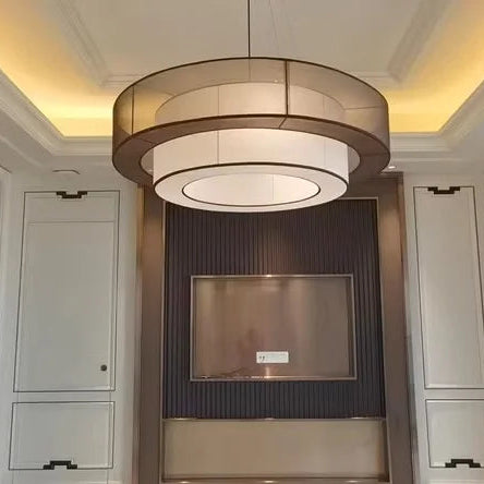 Veloura Silk Pendant Light – Luxury Beige Hanging Ceiling Lamp | Soft Ambient Lighting for Modern Interiors
