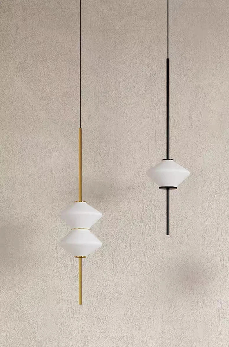 Modern White Glass Pendant Light – Adjustable LED Hanging Ceiling Fixture | Contemporary Globe Chandelier | Elegant Home Lighting