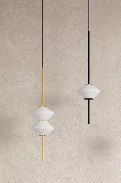 Modern White Glass Pendant Light – Adjustable LED Hanging Ceiling Fixture | Contemporary Globe Chandelier | Elegant Home Lighting