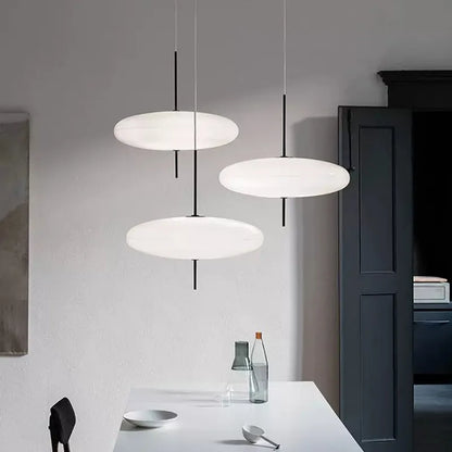 Modern UFO Pendant Light – Minimalist LED Hanging Lamp in Black or White for Living Rooms, Bedrooms, Restaurants & Offices
