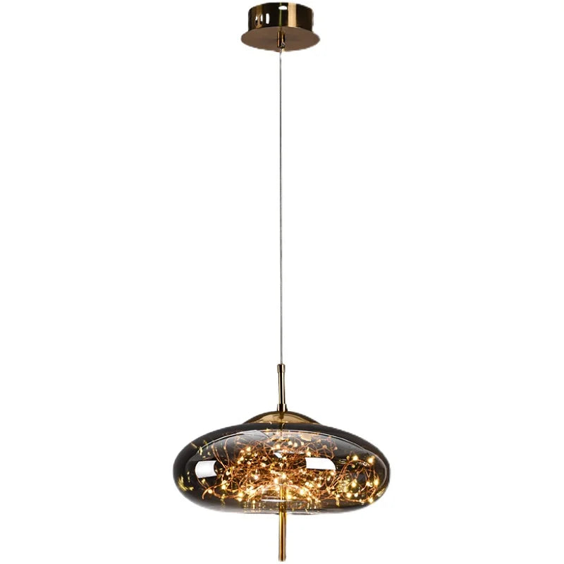 Modern Glass LED Pendant Light – Dimmable Hanging Ceiling Fixture | Luxury Designer Chandelier | Contemporary Home Lighting