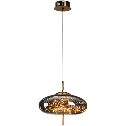 Modern Glass LED Pendant Light – Dimmable Hanging Ceiling Fixture | Luxury Designer Chandelier | Contemporary Home Lighting