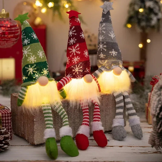 LUMIGNOME LED Christmas Gnome – Illuminated Scandinavian Plush Decoration | Festive Holiday Ornament