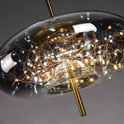 Modern Glass LED Pendant Light – Dimmable Hanging Ceiling Fixture | Luxury Designer Chandelier | Contemporary Home Lighting