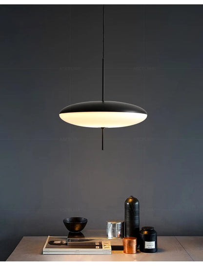 Modern UFO Pendant Light – Minimalist LED Hanging Lamp in Black or White for Living Rooms, Bedrooms, Restaurants & Offices