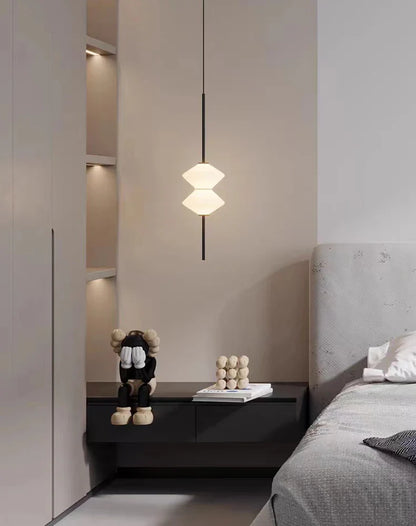 Modern White Glass Pendant Light – Adjustable LED Hanging Ceiling Fixture | Contemporary Globe Chandelier | Elegant Home Lighting