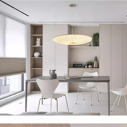 Aethera Ceiling Light – Wabi-Sabi Fabric LED Pendant | Minimalist Floating Disc Lamp for Contemporary Interiors