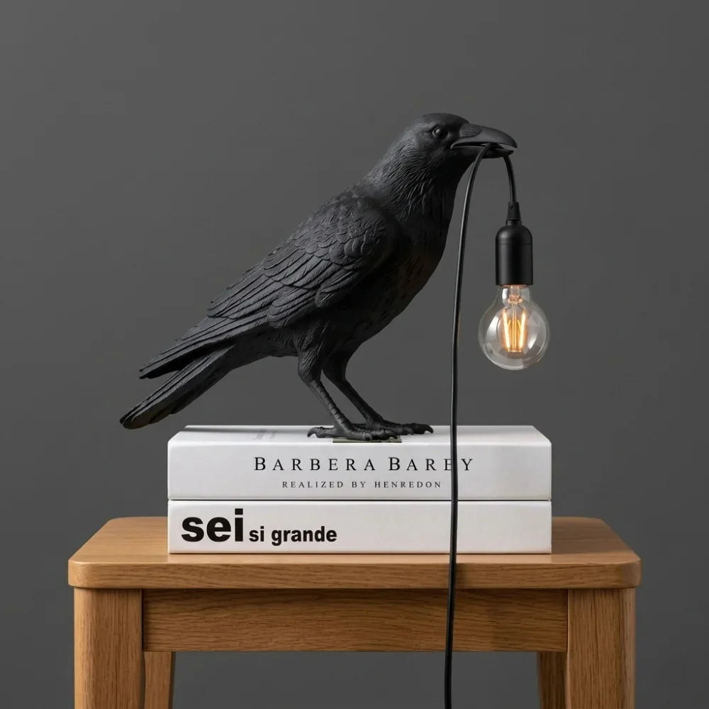 Modern Lucky Bird Resin Table Lamp – Creative LED Decorative Light | Contemporary Bedside Lamp | Designer Home Accent