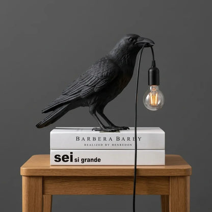 Modern Lucky Bird Resin Table Lamp – Creative LED Decorative Light | Contemporary Bedside Lamp | Designer Home Accent