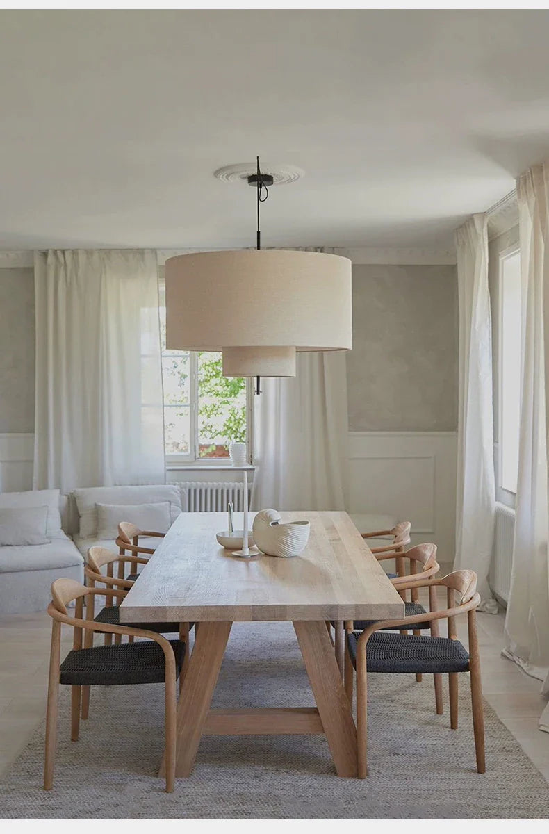 Modern Wabi-Sabi Fabric Pendant Light – Nordic LED Hanging Ceiling Lamp | Soft Ambient Lighting | Premium Designer Fixture