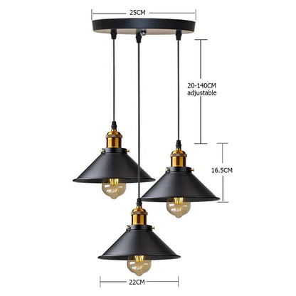 IronGlow Vintage LED Pendelleuchte – Retro Loftlampe für Küche & Esszimmer-Leuchtezauber