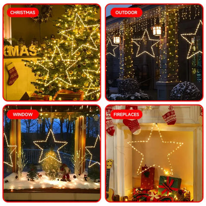 StellaLicht Christmas Window Star Lights – Set of 3 LED Stars with 8 Lighting Modes for Indoor & Outdoor Decoration