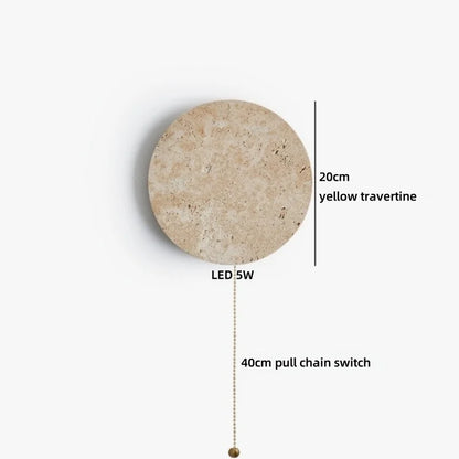 Travertine Stone LED Wall Light – Modern Luxury Wall Sconce | Warm Ambient Interior Lighting