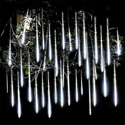 SternFall 50cm LED Meteor Shower String Lights – 8-Tube Falling Rain Lights for Outdoor Christmas & Garden Decoration