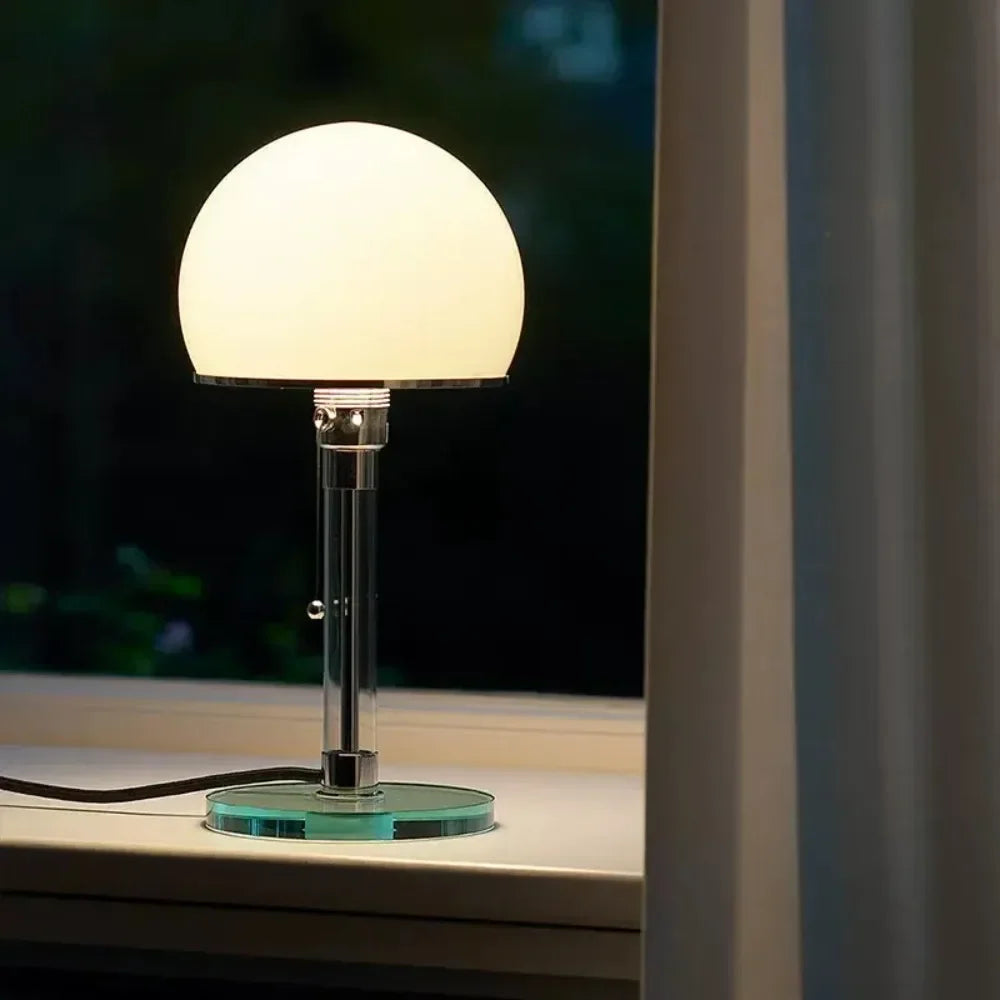 Luméhaus Table Lamp – Nordic Glass & Chrome Designer Lamp | Modern Ambient Lighting for Elegant Interiors