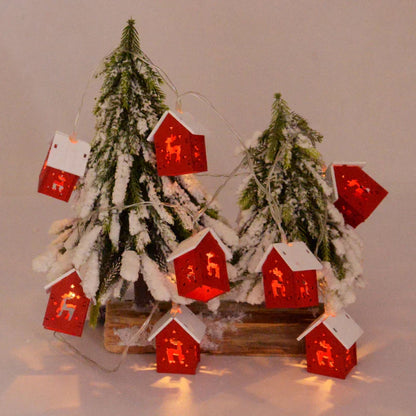 NordiHaus LED Wooden House String Lights – Scandinavian Christmas Decoration Collection 2025