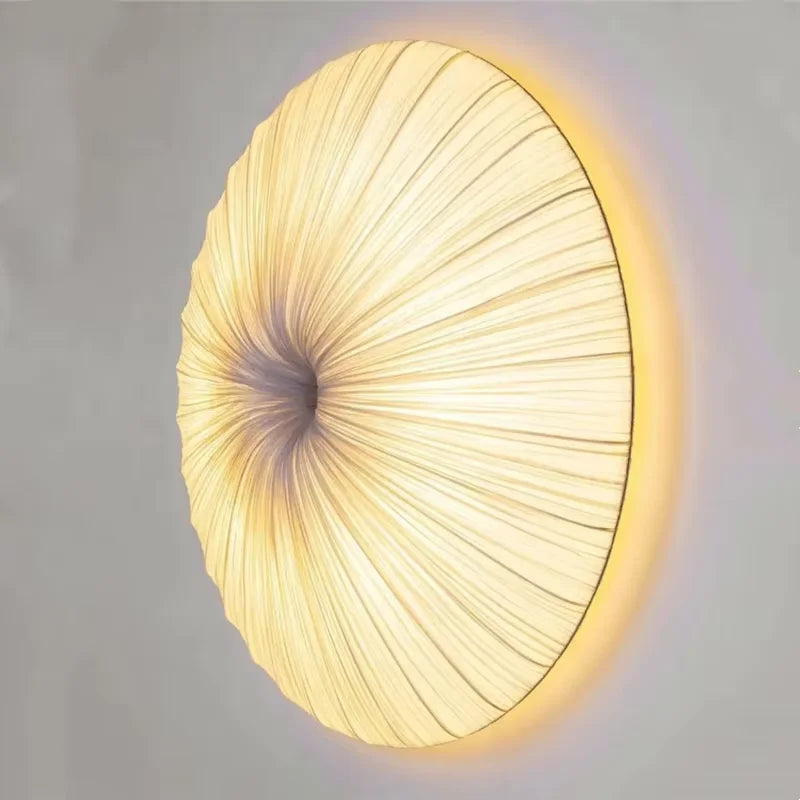Aethera Ceiling Light – Wabi-Sabi Fabric LED Pendant | Minimalist Floating Disc Lamp for Contemporary Interiors