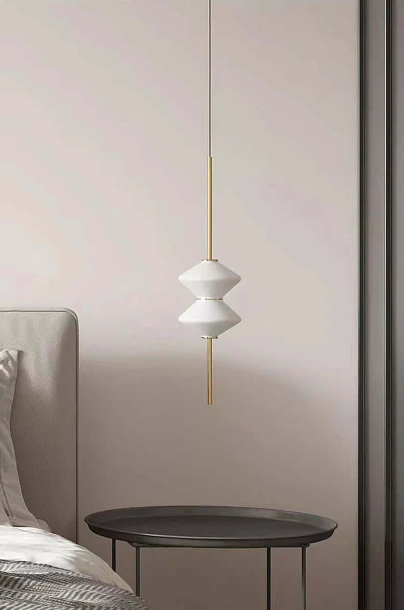 Modern White Glass Pendant Light – Adjustable LED Hanging Ceiling Fixture | Contemporary Globe Chandelier | Elegant Home Lighting
