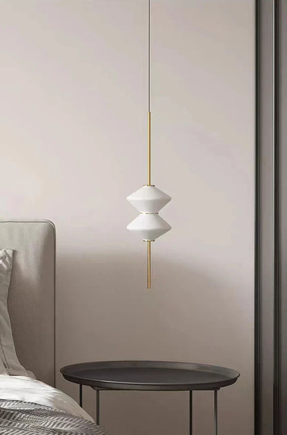 Modern White Glass Pendant Light – Adjustable LED Hanging Ceiling Fixture | Contemporary Globe Chandelier | Elegant Home Lighting