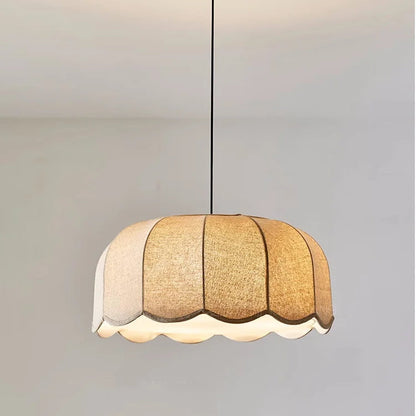 Hoshira Linen Pendant Light – Japandi Wabi-Sabi Ceiling Lamp | Soft Ambient LED Lighting for Modern Interiors