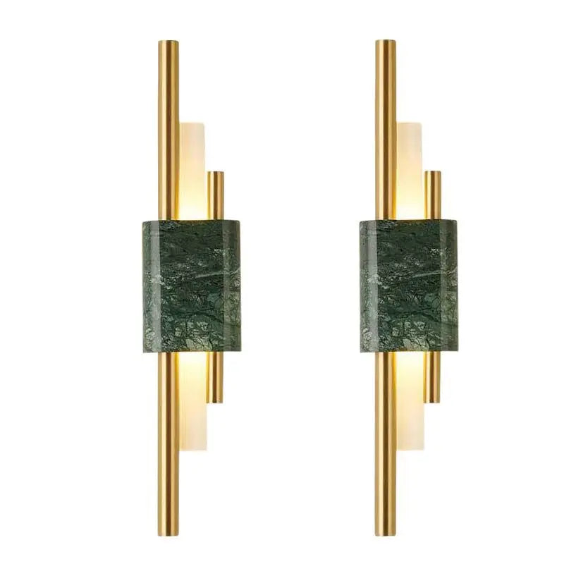 Marble LED Wall Light with Gold & Black Finish – Modern Luxury Wall Sconce | Elegant Ambient Interior Lighting