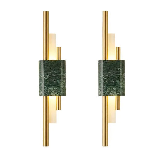 Marble LED Wall Light with Gold & Black Finish – Modern Luxury Wall Sconce | Elegant Ambient Interior Lighting