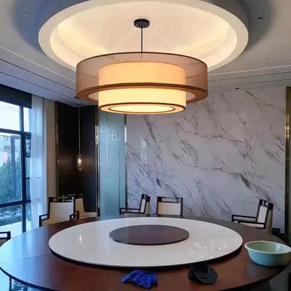 Veloura Silk Pendant Light – Luxury Beige Hanging Ceiling Lamp | Soft Ambient Lighting for Modern Interiors