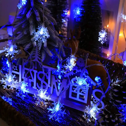 FrostLume LED Snowflake String Lights – Festive Decorative Lighting for Indoor & Outdoor Use