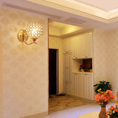 Crystal Wall Light with Gold & Silver Finish – Modern Luxury LED Wall Sconce | Elegant Ambient Lighting