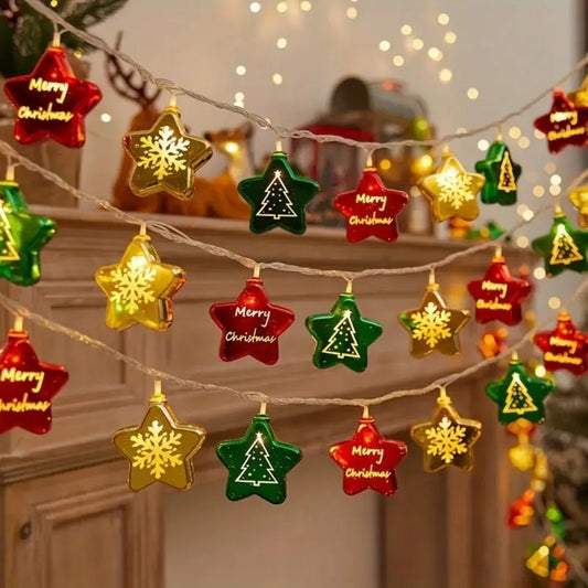 Hollow Globe LED Christmas String Lights – Battery-Powered Decorative Lights for Parties, Bedrooms & Christmas Trees