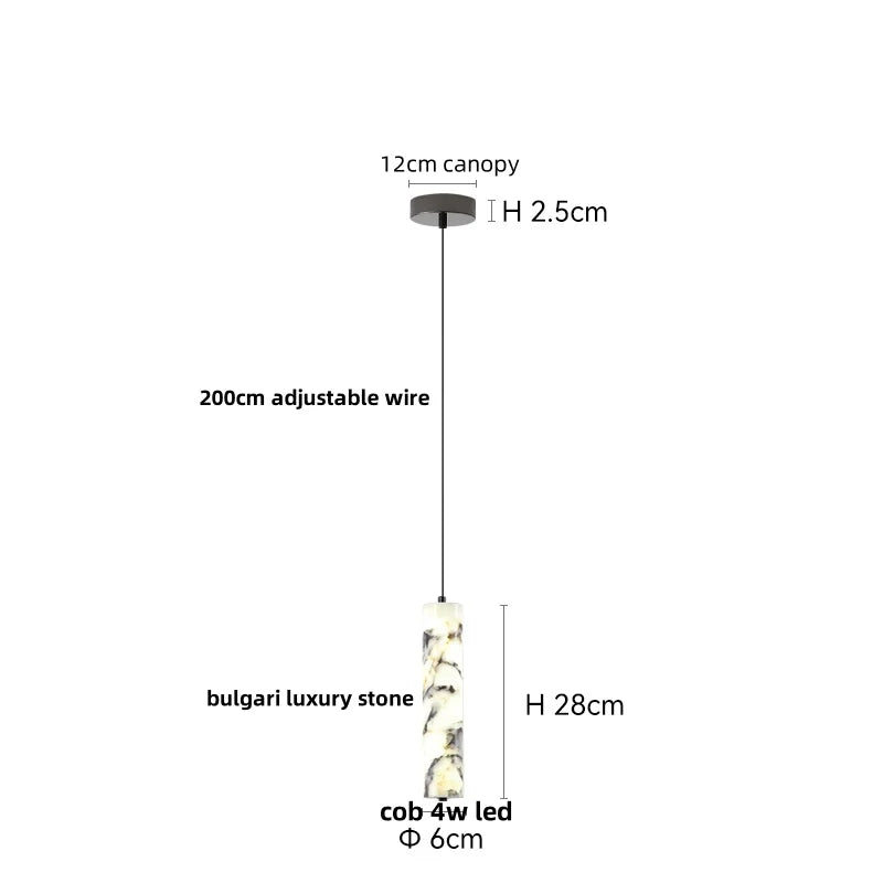 Travertine Stone Pendant Light with Copper Finish – Nordic LED Hanging Lamp | Warm Contemporary Lighting