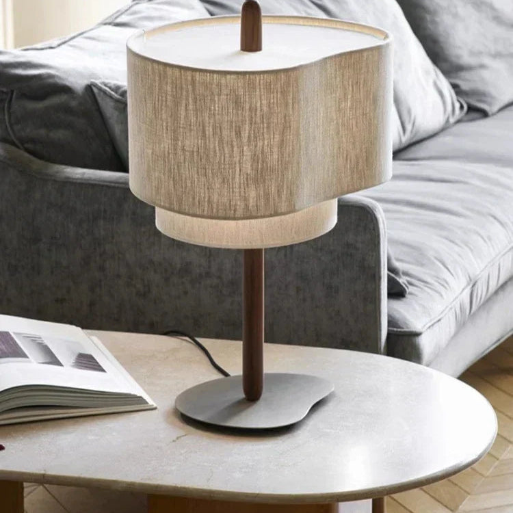 Hoshina Floor Lamp – Wabi-Sabi Fabric Standing Light | Japanese Minimalist LED Lamp for Calm Interiors