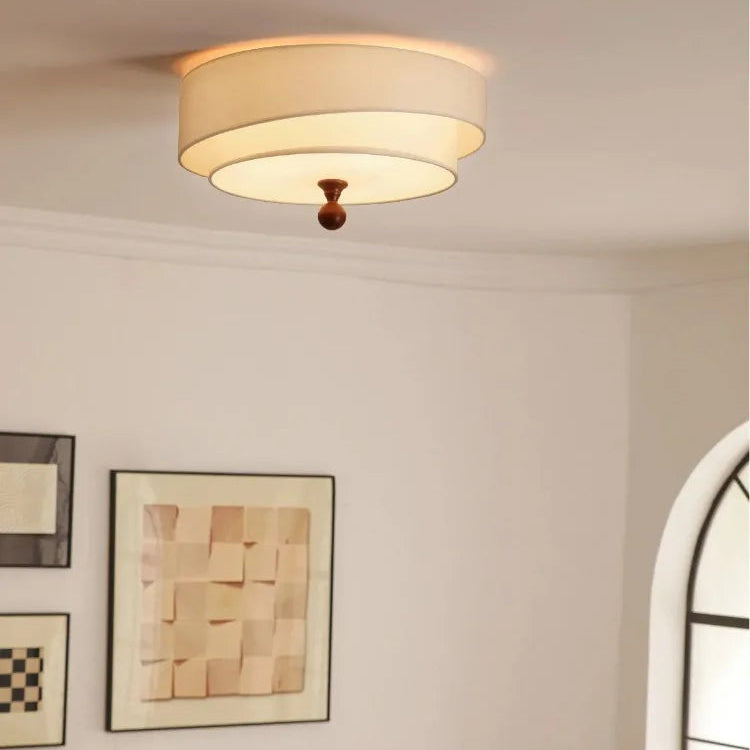 Kaori Ceiling Light – Wabi-Sabi Fabric Flush Lamp | Japanese Minimalist LED Lighting for Calm Interiors