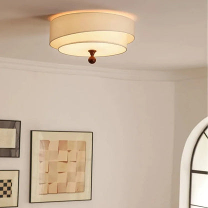 Kaori Ceiling Light – Wabi-Sabi Fabric Flush Lamp | Japanese Minimalist LED Lighting for Calm Interiors