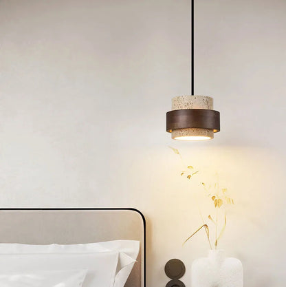Natural Stone Pendant Light with LED – Modern Minimalist Hanging Lamp | Warm Ambient Interior Lighting