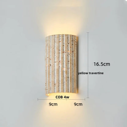 Cavora Stone Wall Light – Scandinavian Glass & Natural Stone Sconce | Up & Down Ambient Lighting | Contemporary Interior Design