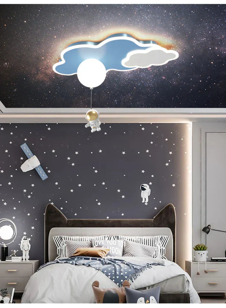 CosmoGlow LED Astronauten Wolken-Deckenleuchte-Leuchtezauber